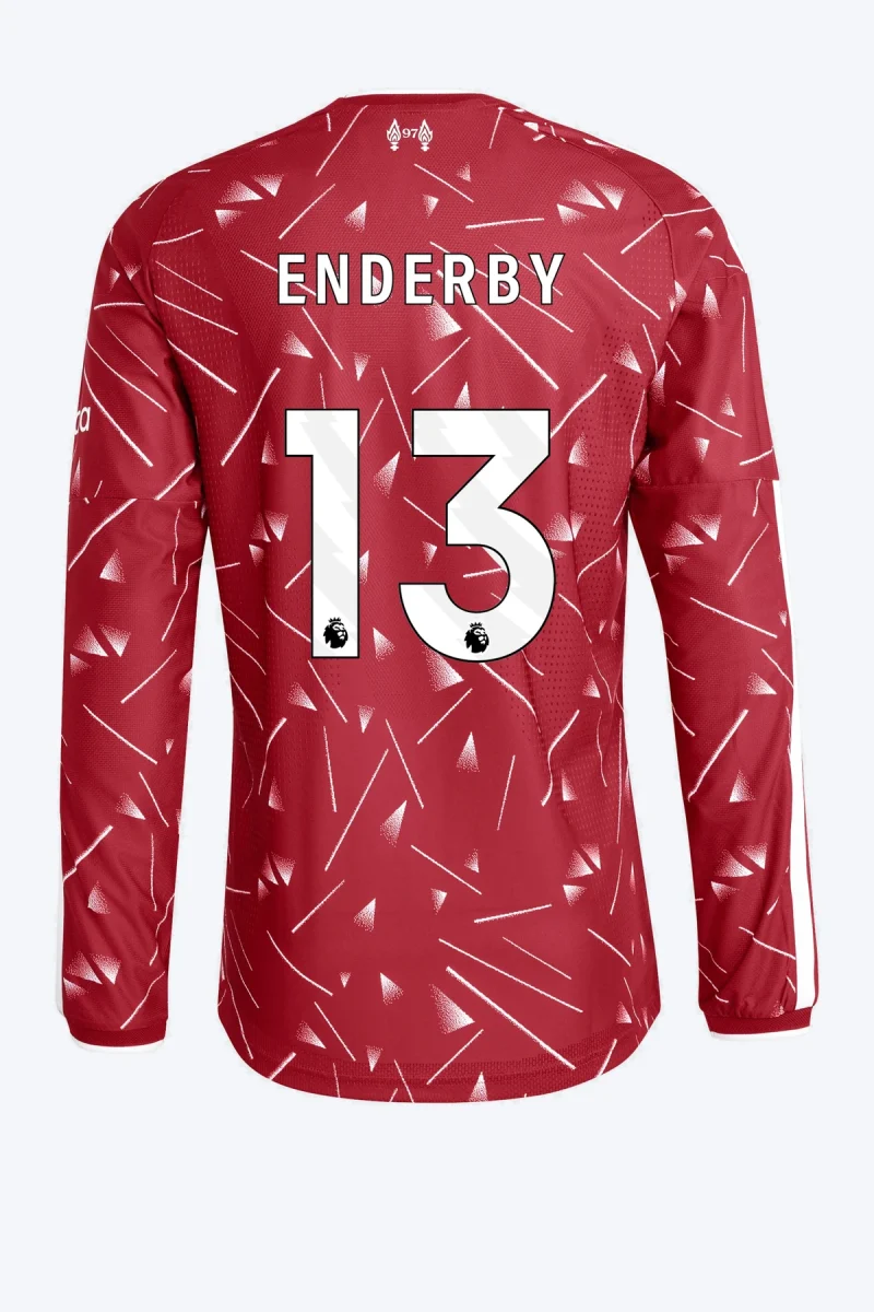 Enderby 13 Voetbalshirt - Liverpool FC 26/27 Thuis Authentic Lange Mouw
