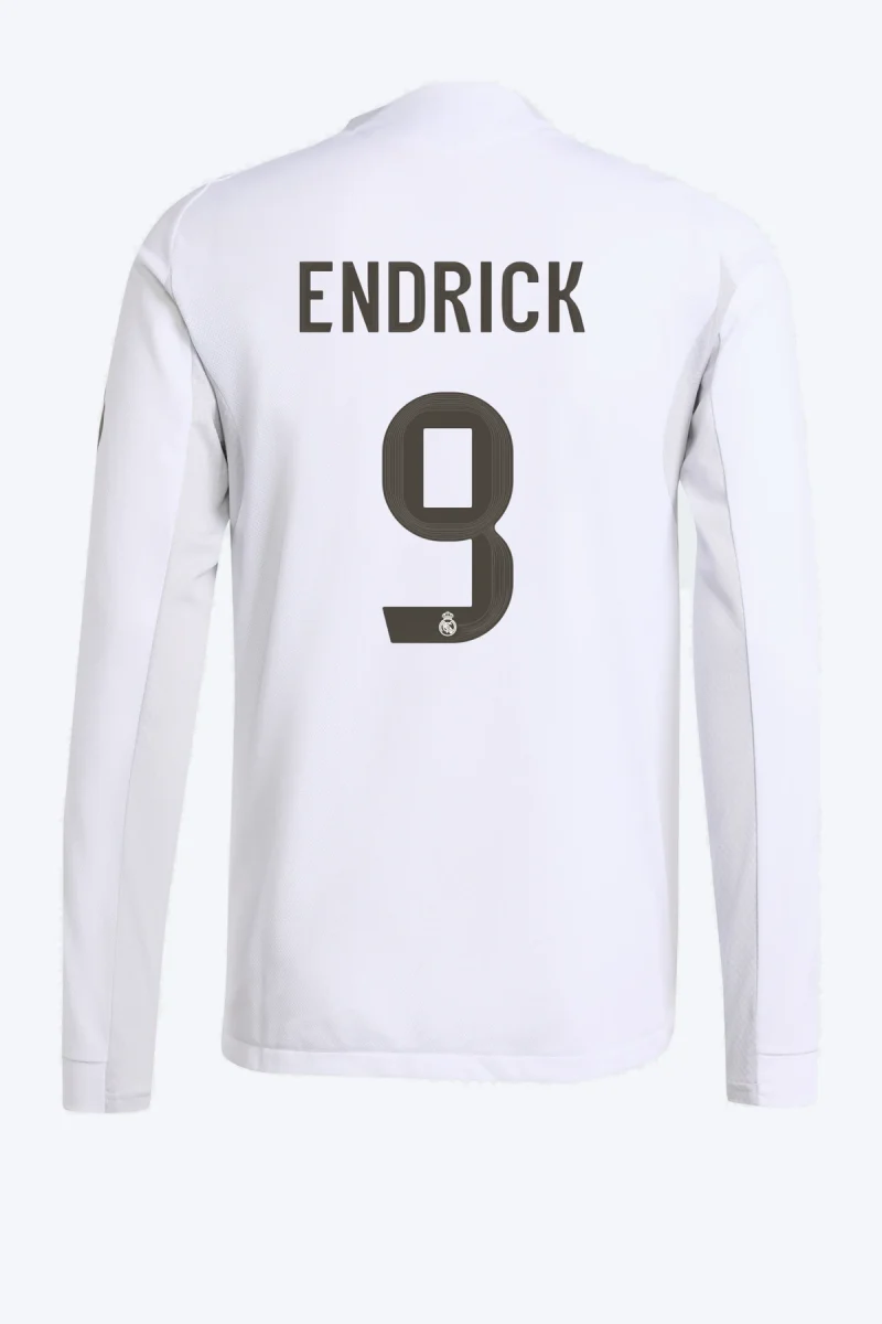 Endrick 9 Voetbalshirt - Real Madrid 25/26 Lange Mouw Thuis Authentic