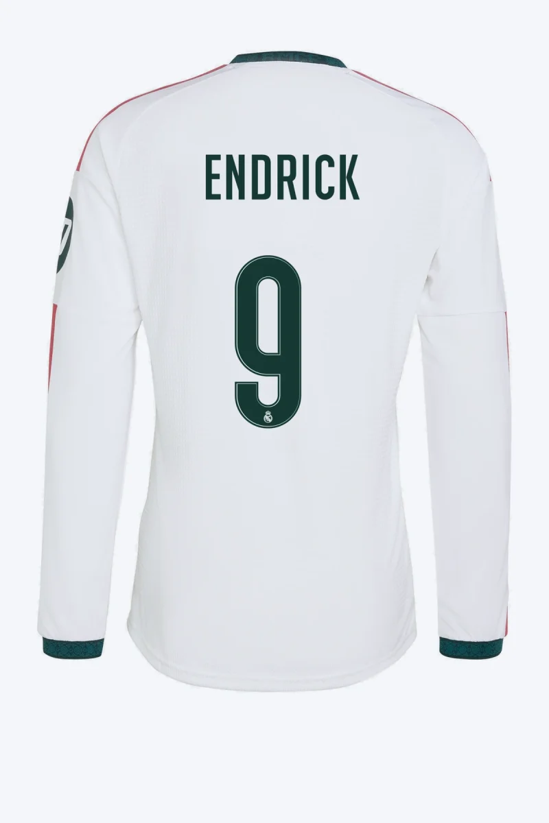 Endrick 9 Voetbalshirt - Real Madrid 26/27 Thuis Authentic Lange Mouw
