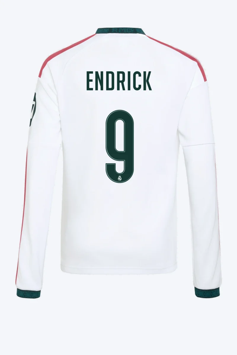 Endrick 9 Voetbalshirt - Real Madrid 26/27 Thuis Lange Mouw Kids