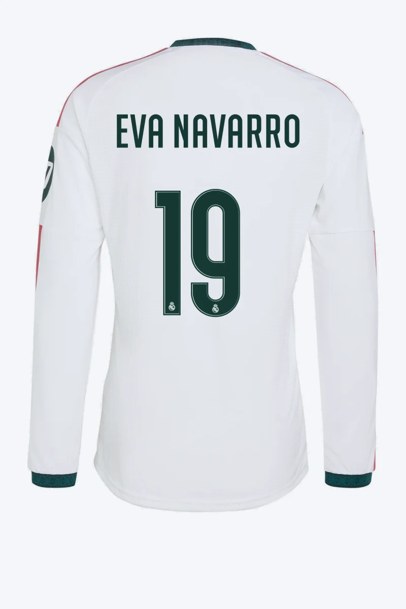 Eva Navarro 19 Voetbalshirt - Real Madrid 26/27 Thuis Authentic Lange Mouw