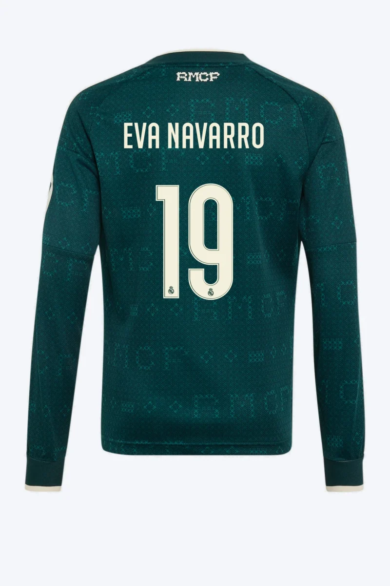 Eva Navarro 19 Voetbalshirt - Real Madrid 26/27 Uit Lange Mouw Kids