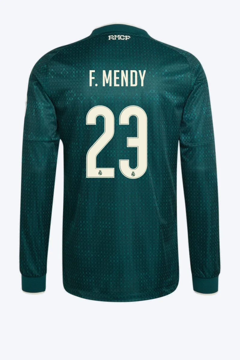 F. Mendy 23 Voetbalshirt - Real Madrid 26/27 Uit Authentic Lange Mouw
