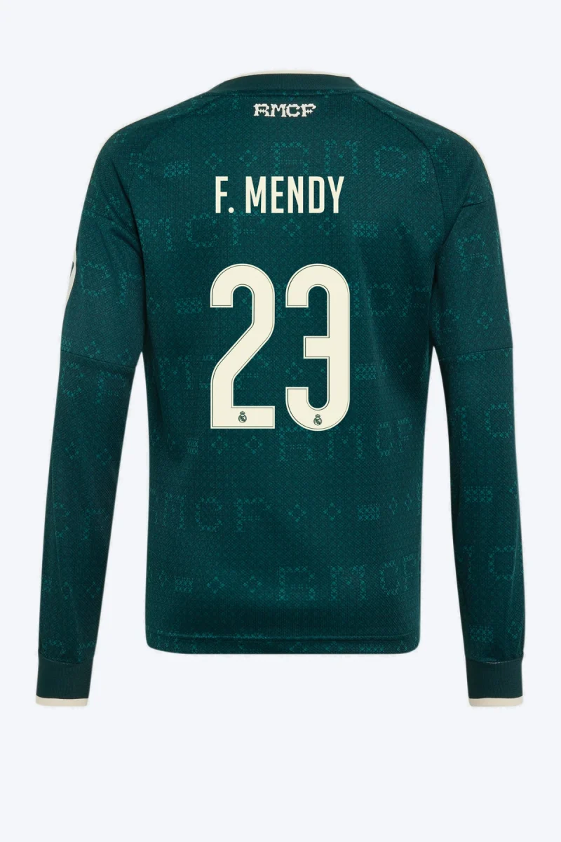F. Mendy 23 Voetbalshirt - Real Madrid 26/27 Uit Lange Mouw Kids