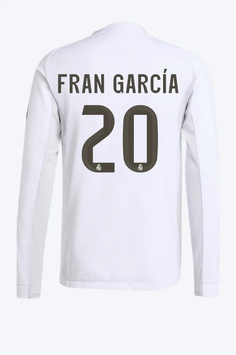 Fran García 20 Voetbalshirt - Real Madrid 25/26 Lange Mouw Thuis Authentic