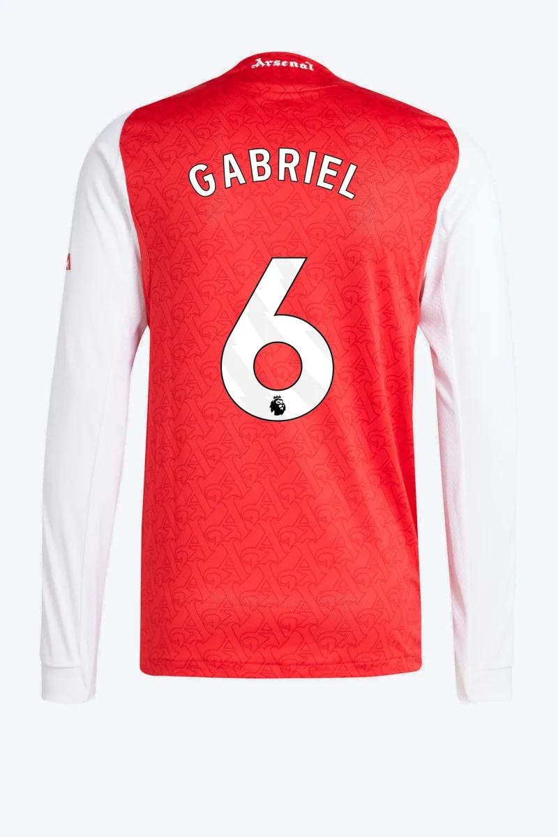 Gabriel 6 Voetbalshirt - Arsenal 25/26 Lange Mouw Thuis Authentic
