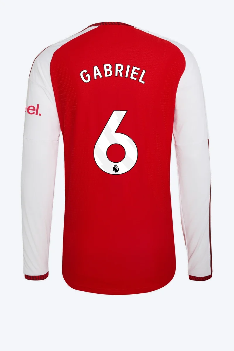 Gabriel 6 Voetbalshirt - Arsenal FC 26/27 Thuis Authentic Lange Mouw