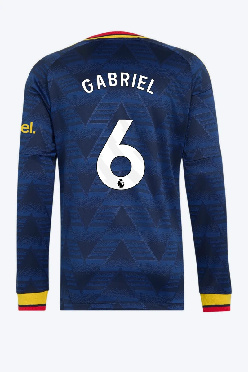 Gabriel 6 Voetbalshirt - Arsenal FC 26/27 Uit Authentic Longsleeve