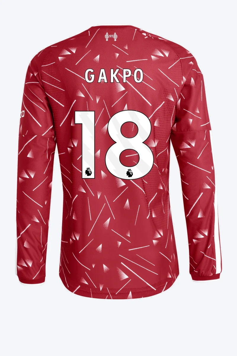 Gakpo 18 Voetbalshirt - Liverpool FC 26/27 Thuis Authentic Lange Mouw