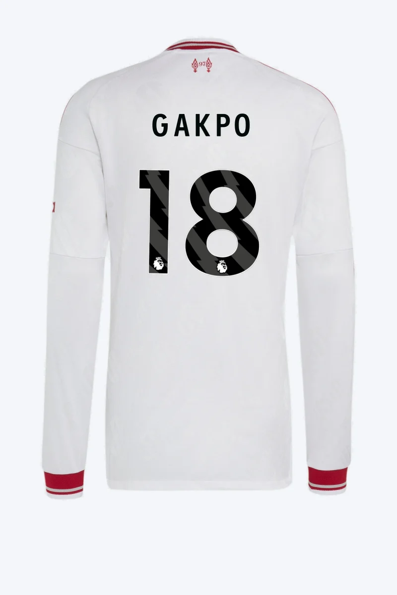 Gakpo 18 Voetbalshirt - Liverpool FC 26/27 Uit Authentic Longsleeve