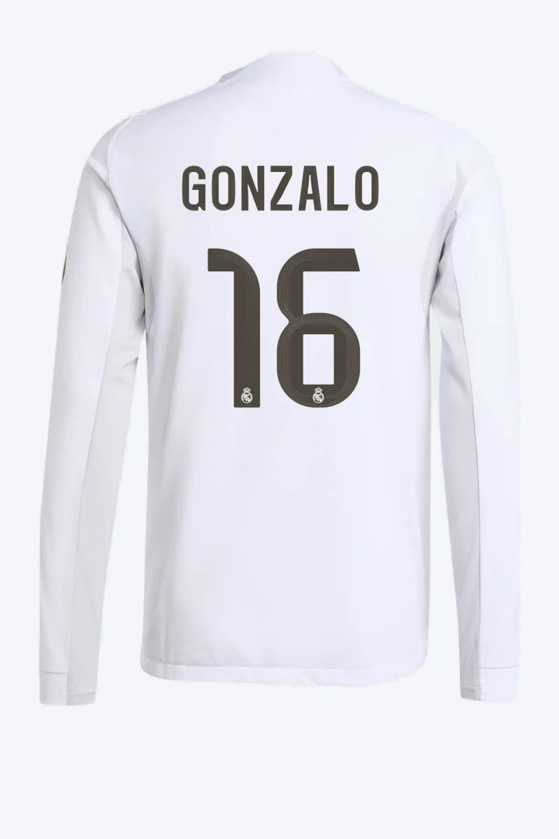 Gonzalo 16 Voetbalshirt - Real Madrid 25/26 Lange Mouw Thuis Authentic