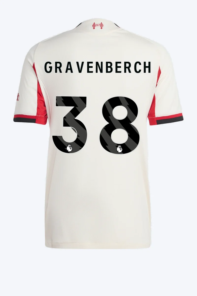 Gravenberch 38 Voetbalshirt - Liverpool FC 25/26 Uit Authentic