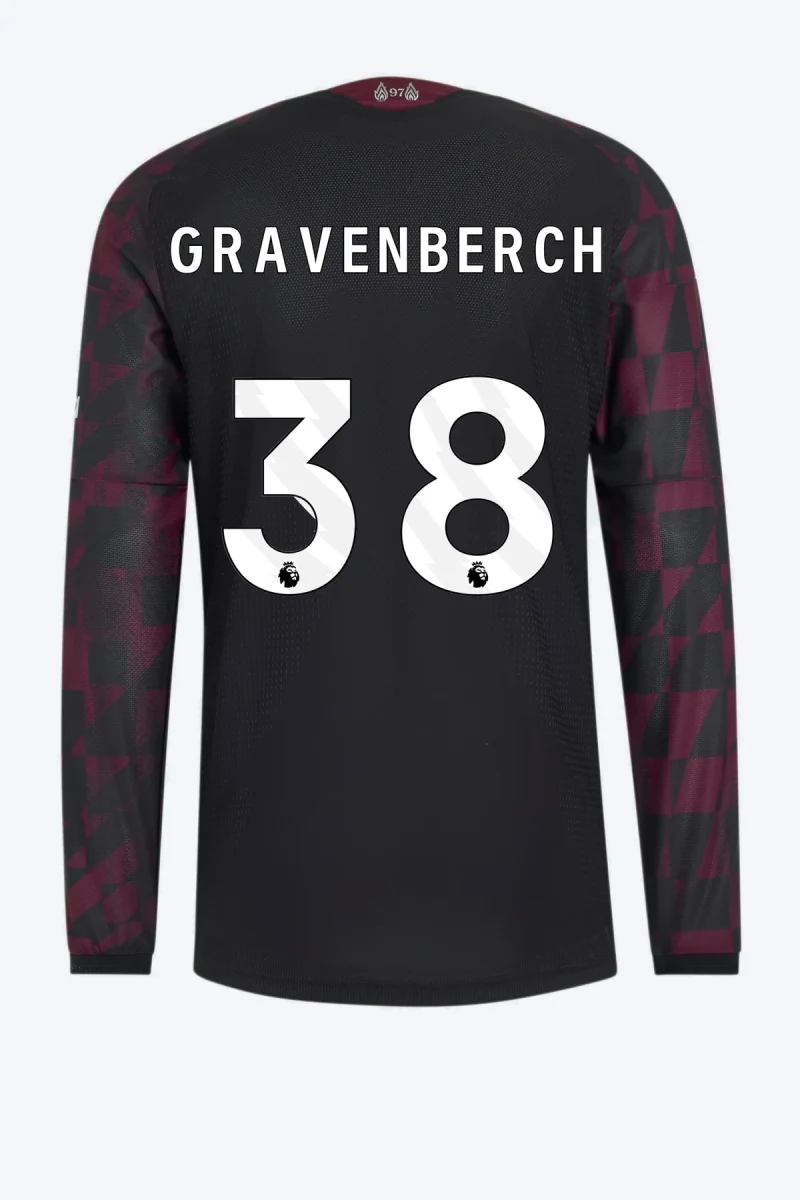 Gravenberch 38 Voetbalshirt - Liverpool FC 26/27 Derde Authentic Longsleeve