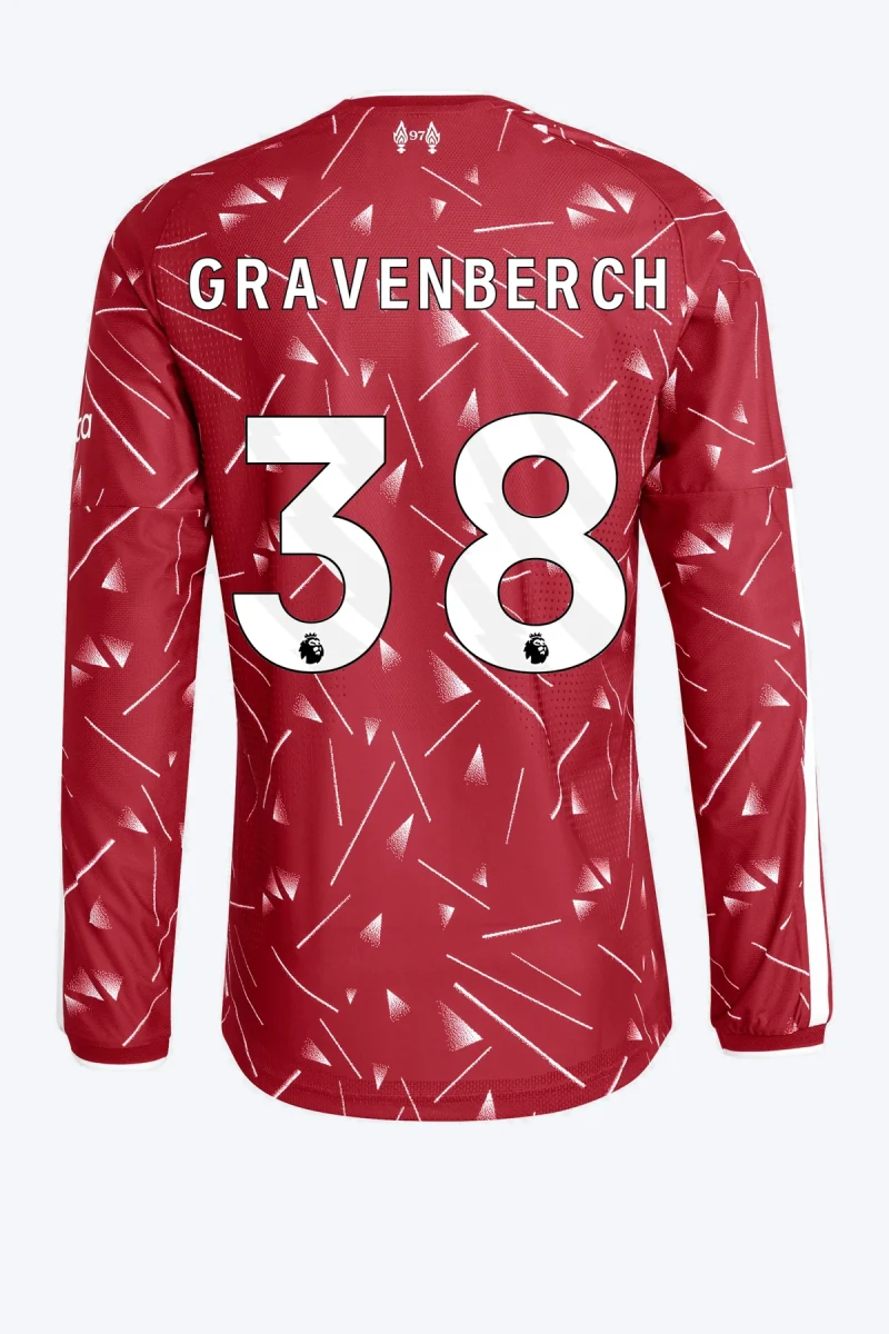 Gravenberch 38 Voetbalshirt - Liverpool FC 26/27 Thuis Authentic Lange Mouw