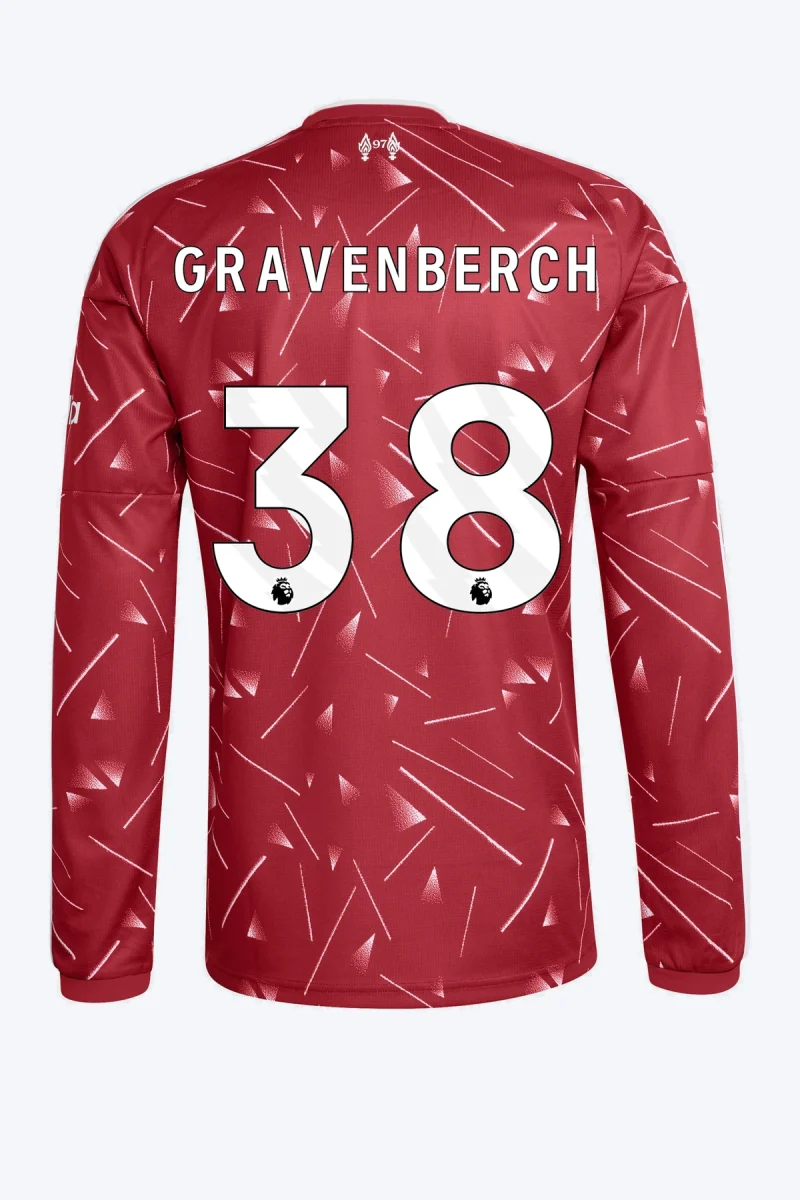 Gravenberch 38 Voetbalshirt - Liverpool FC 26/27 Thuis Lange Mouw