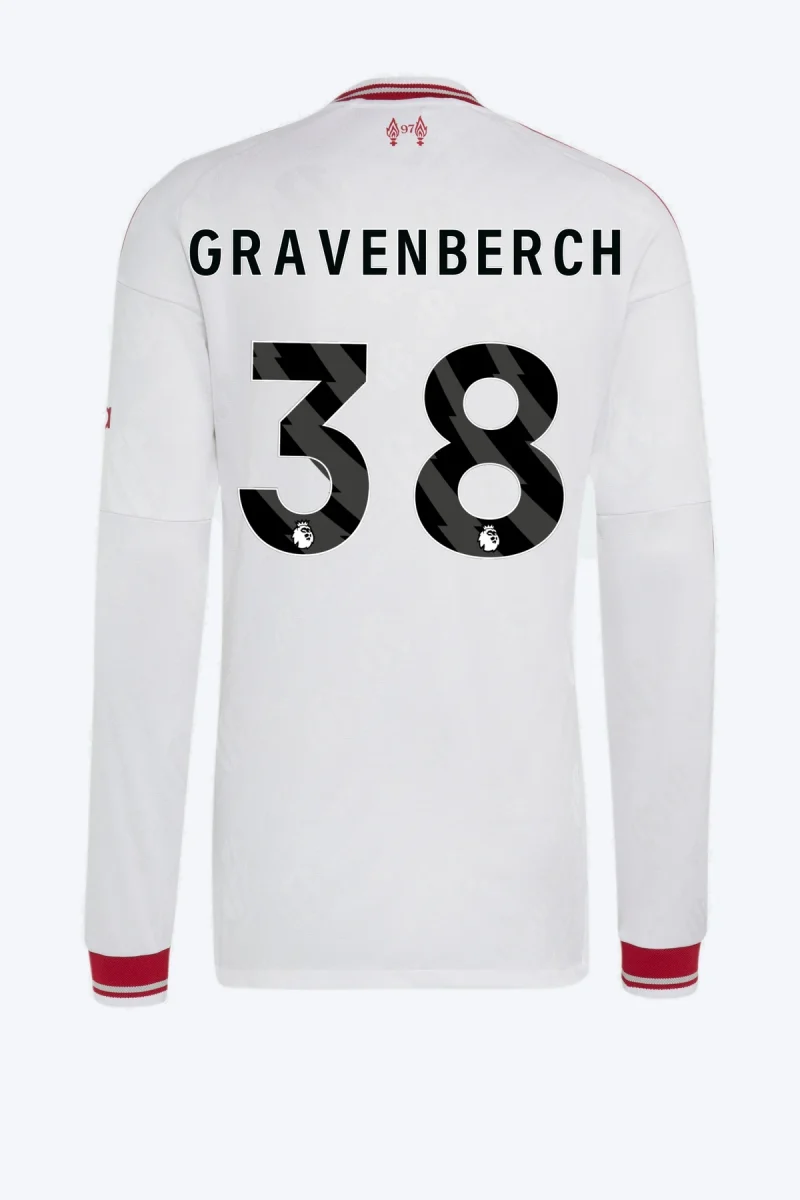 Gravenberch 38 Voetbalshirt - Liverpool FC 26/27 Uit Authentic Longsleeve