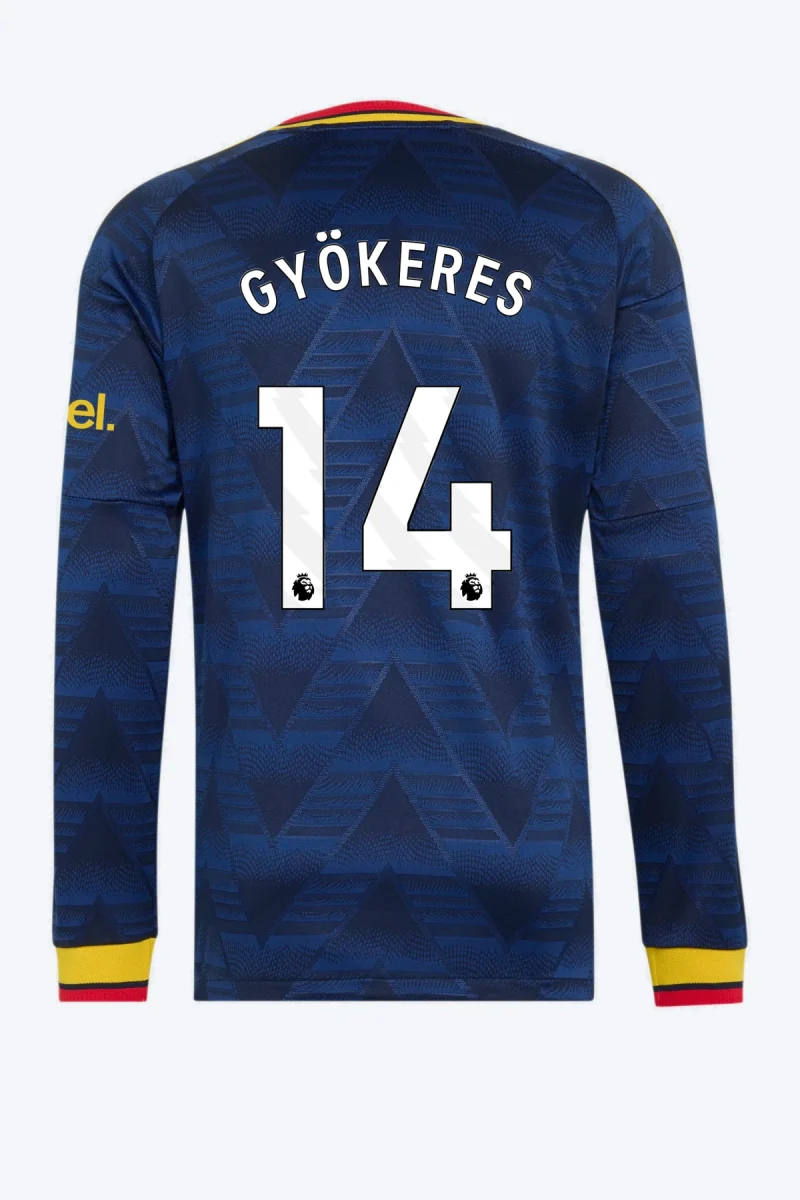 Gyökeres 14 Voetbalshirt - Arsenal FC 26/27 Uit Authentic Longsleeve