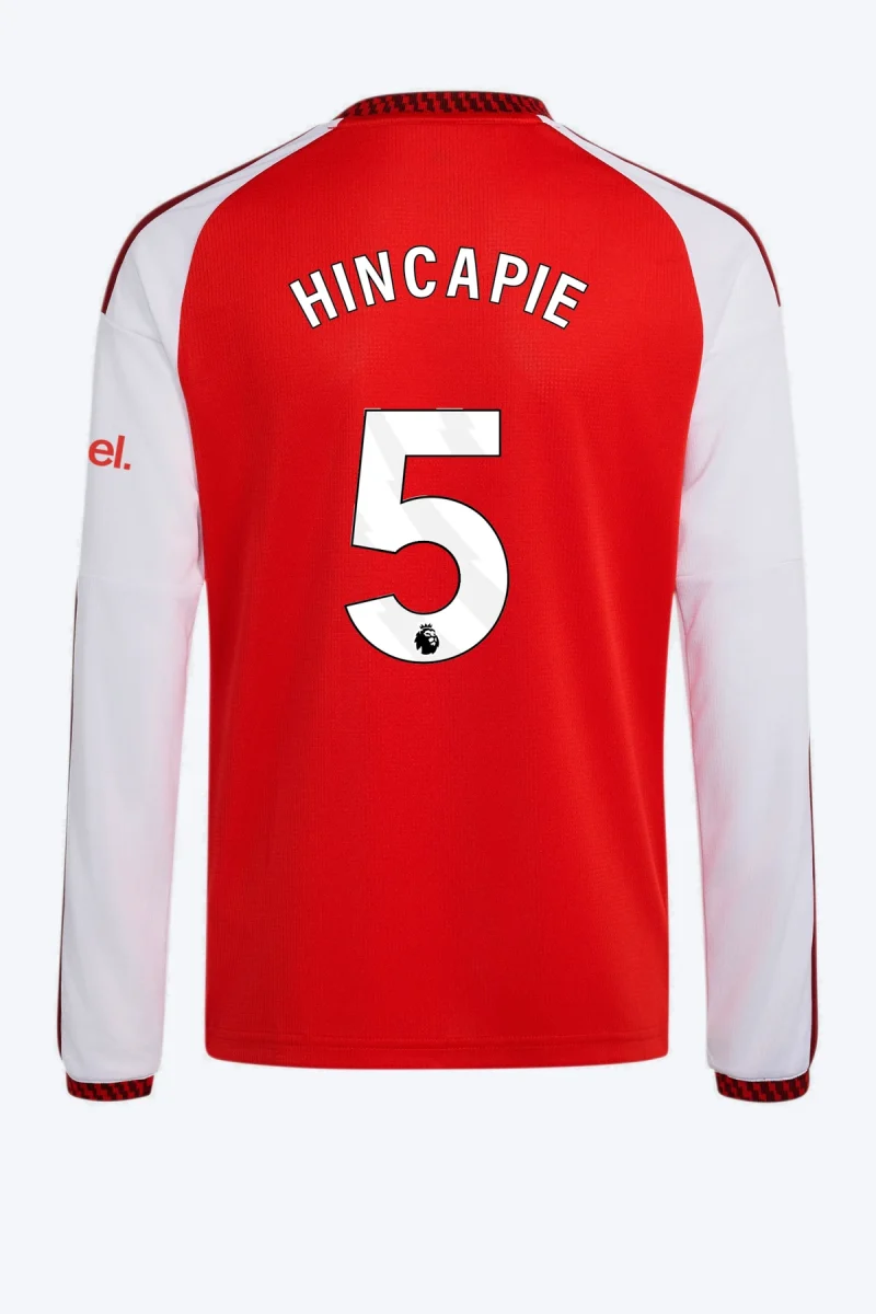 Hincapie 5 Voetbalshirt - Arsenal FC 26/27 Thuis Kids Longsleeve