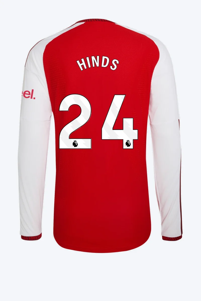 Hinds 24 Voetbalshirt - Arsenal FC 26/27 Thuis Authentic Lange Mouw