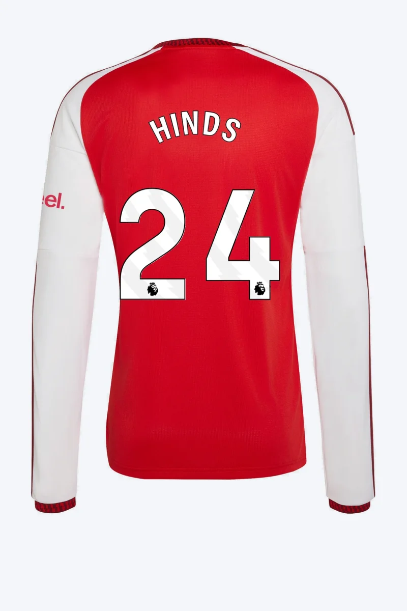Hinds 24 Voetbalshirt - Arsenal FC 26/27 Thuis Lange Mouw