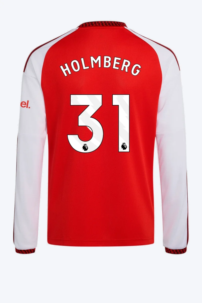 Holmberg 31 Voetbalshirt - Arsenal FC 26/27 Thuis Kids Longsleeve