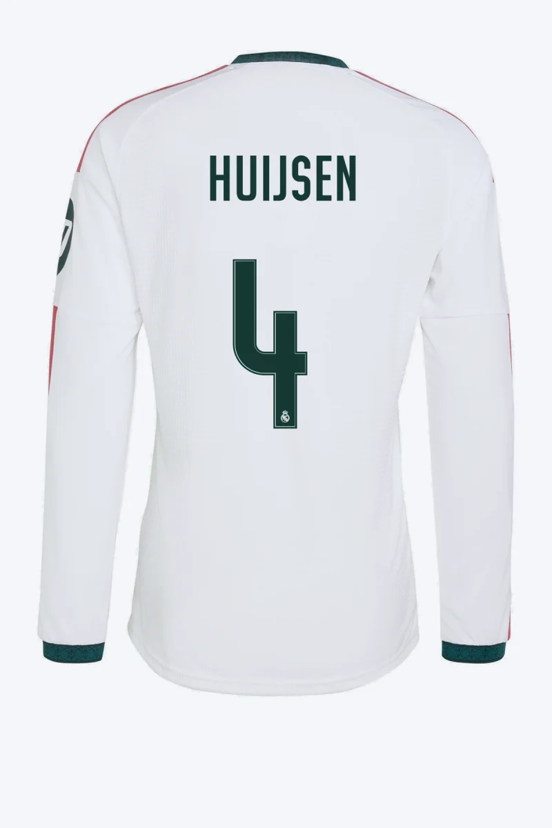 Huijsen 4 Voetbalshirt - Real Madrid 26/27 Thuis Authentic Lange Mouw