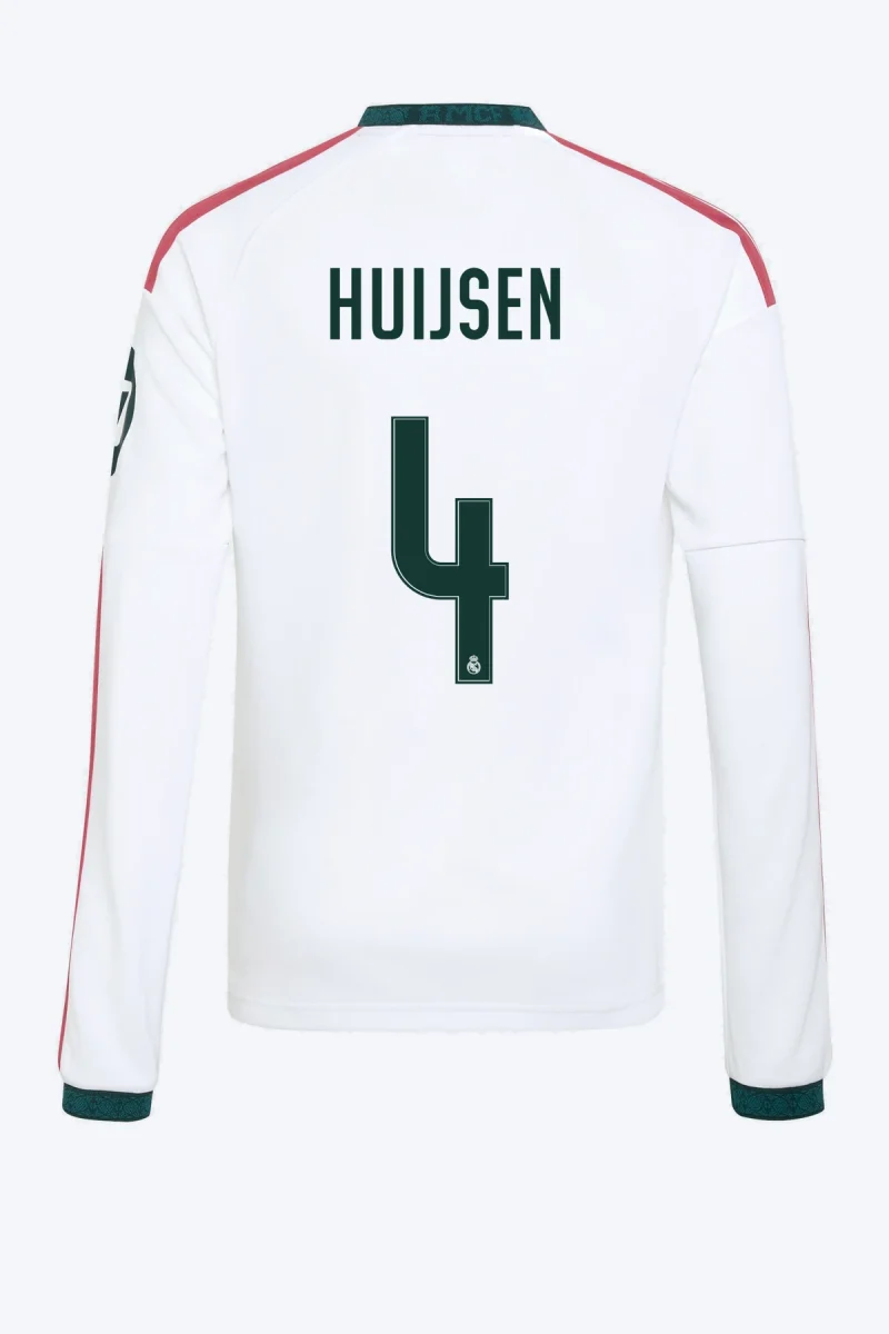 Huijsen 4 Voetbalshirt - Real Madrid 26/27 Thuis Lange Mouw Kids
