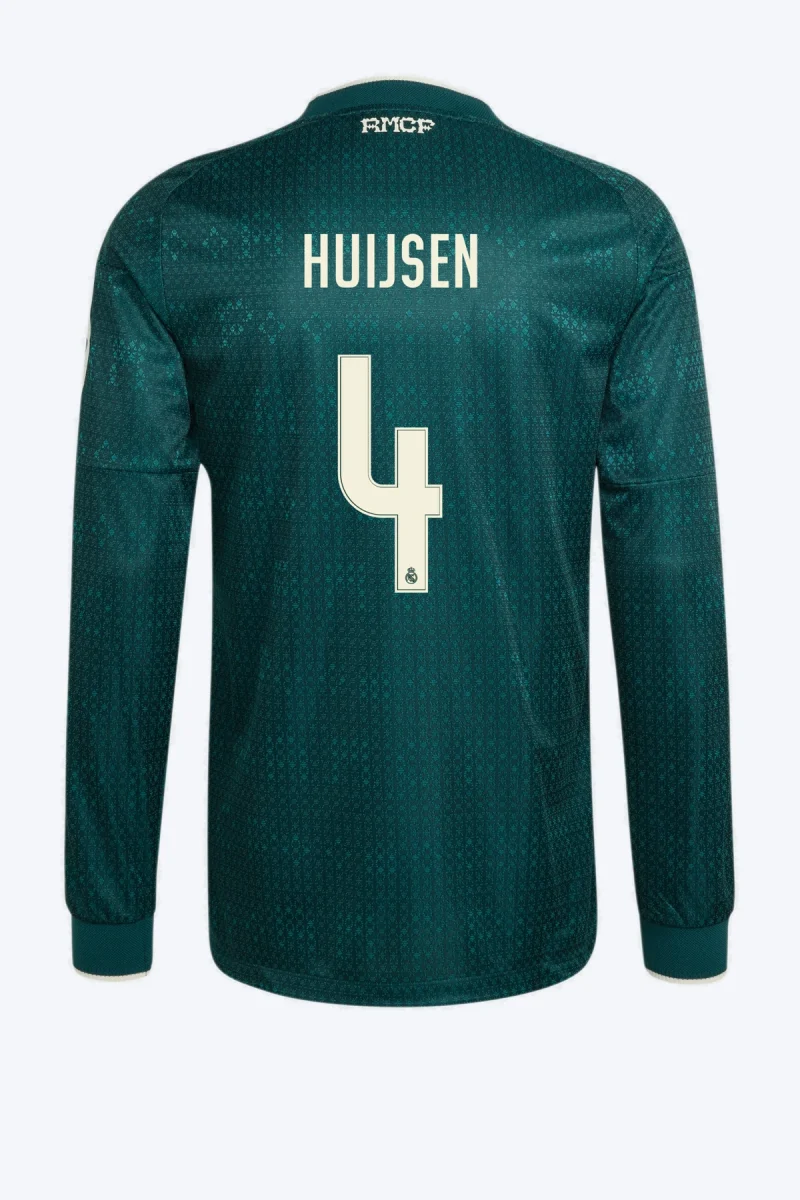 Huijsen 4 Voetbalshirt - Real Madrid 26/27 Uit Authentic Lange Mouw