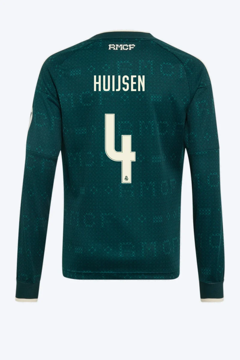 Huijsen 4 Voetbalshirt - Real Madrid 26/27 Uit Lange Mouw Kids