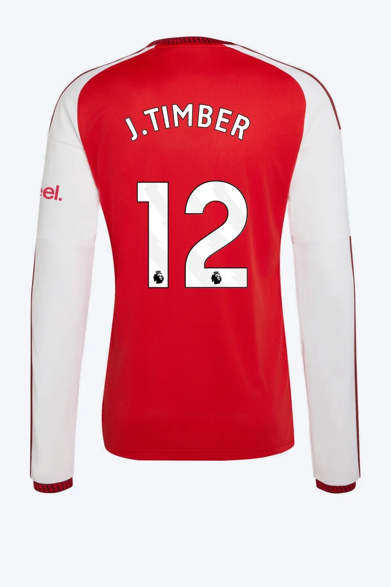 J. Timber 12 Voetbalshirt - Arsenal FC 26/27 Thuis Lange Mouw