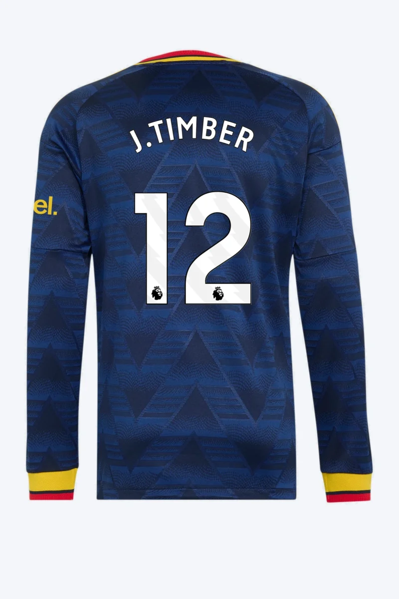 J. Timber 12 Voetbalshirt - Arsenal FC 26/27 Uit Authentic Longsleeve
