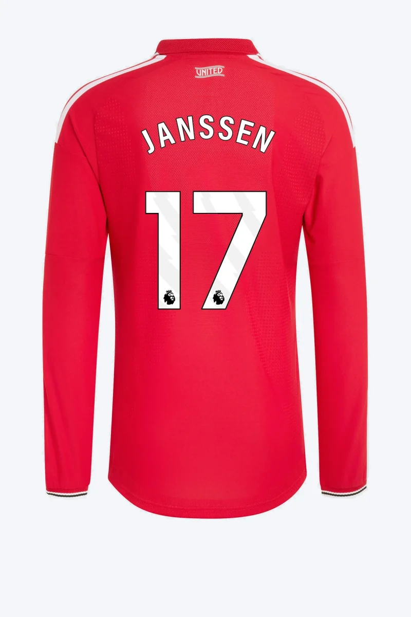 Janssen 17 Voetbalshirt - Manchester United 26/27 Thuis Authentic Lange Mouw