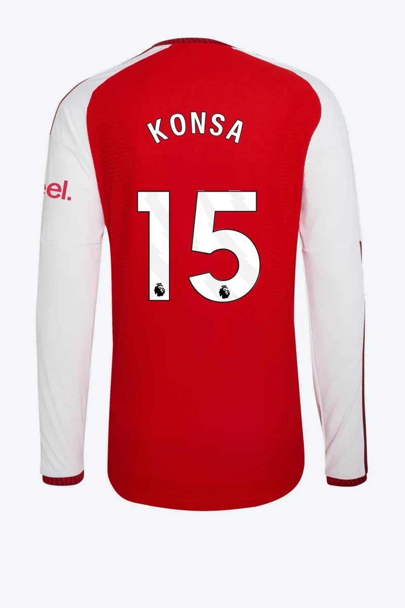 Konsa 15 Voetbalshirt - Arsenal FC 26/27 Thuis Authentic Lange Mouw