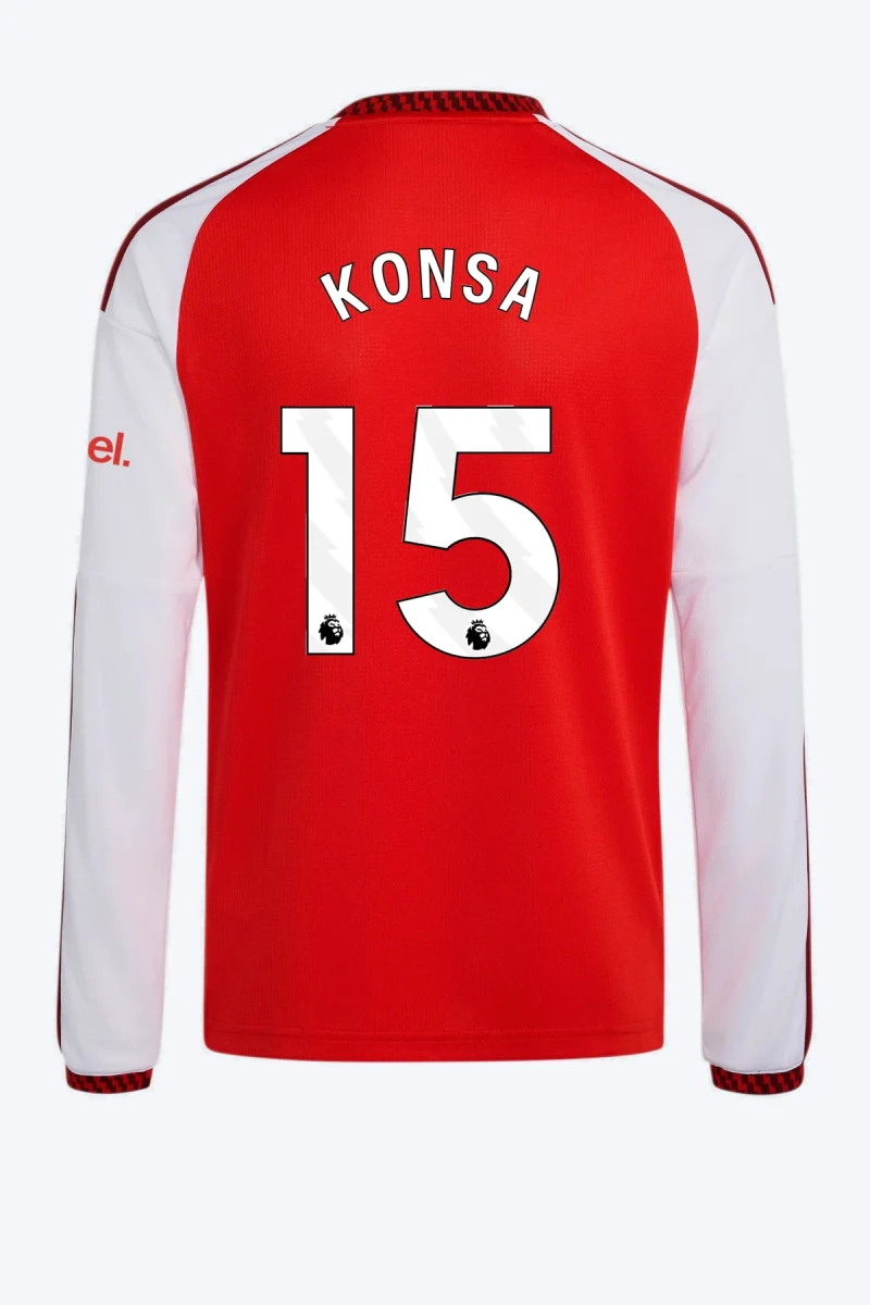 Konsa 15 Voetbalshirt - Arsenal FC 26/27 Thuis Kids Longsleeve