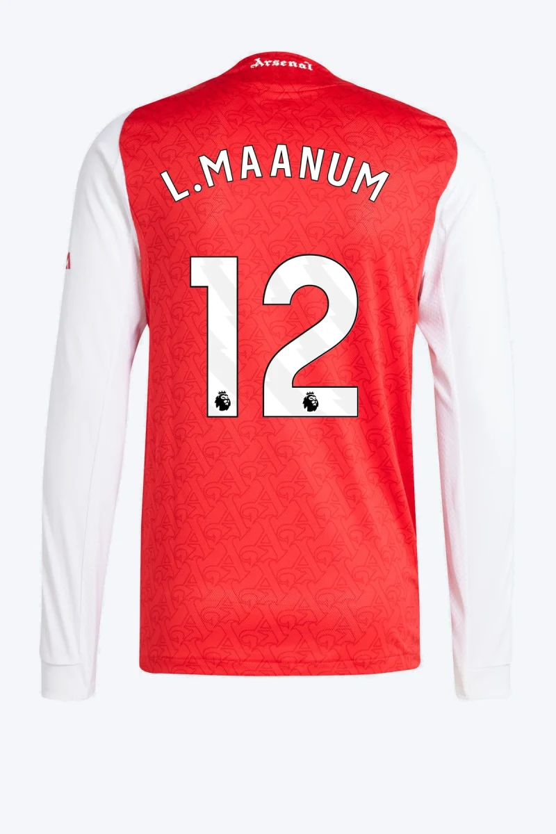 L. Maanum 12 Voetbalshirt - Arsenal 25/26 Lange Mouw Thuis Authentic