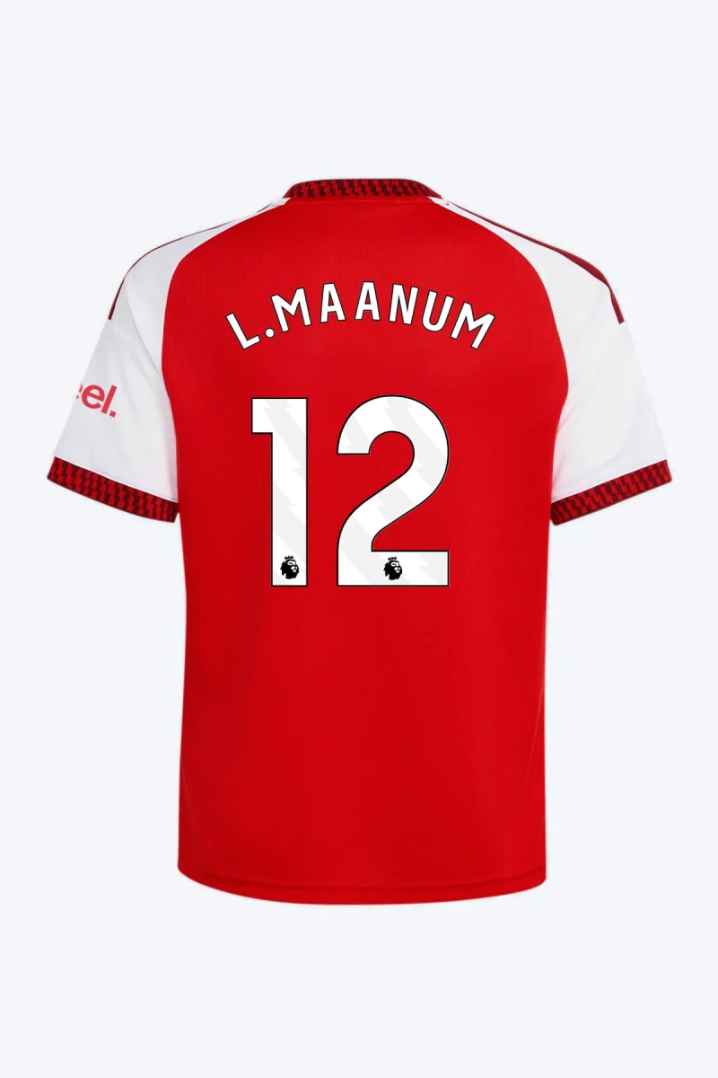 L. Maanum 12 Voetbalshirt - Arsenal FC 26/27 Thuis Kids