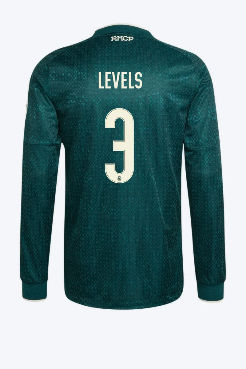 Levels 3 Voetbalshirt - Real Madrid 26/27 Uit Authentic Lange Mouw