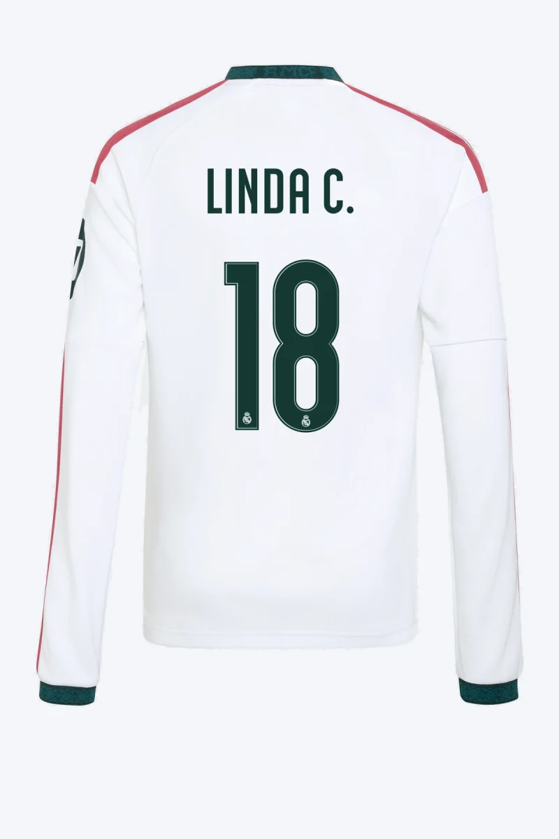 Linda C. 18 Voetbalshirt - Real Madrid 26/27 Thuis Lange Mouw Kids