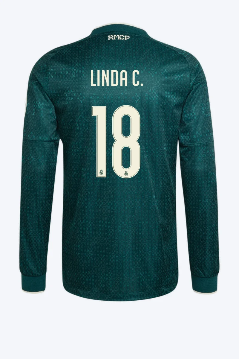 Linda C. 18 Voetbalshirt - Real Madrid 26/27 Uit Authentic Lange Mouw