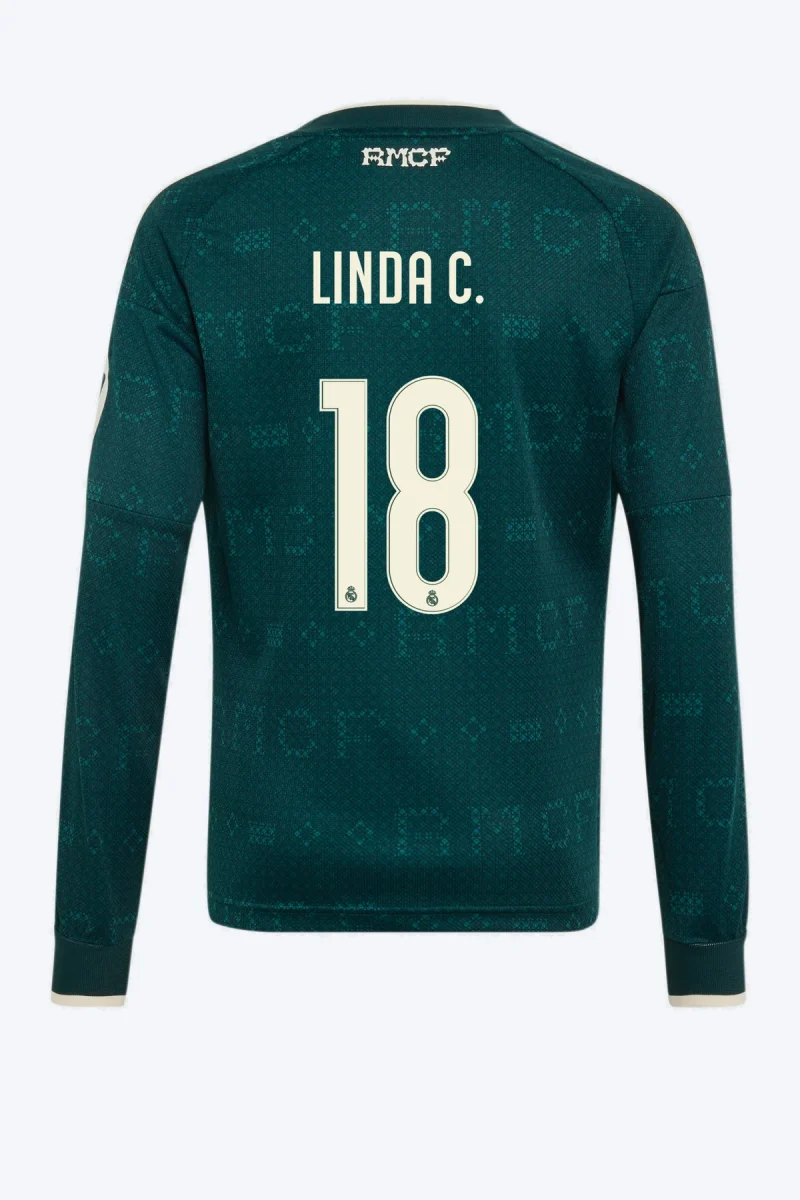 Linda C. 18 Voetbalshirt - Real Madrid 26/27 Uit Lange Mouw Kids