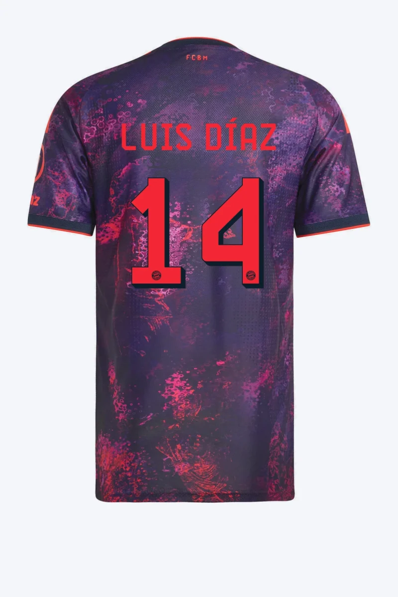 Luis Díaz 14 Voetbalshirt - FC Bayern 26/27 Derde Authentic