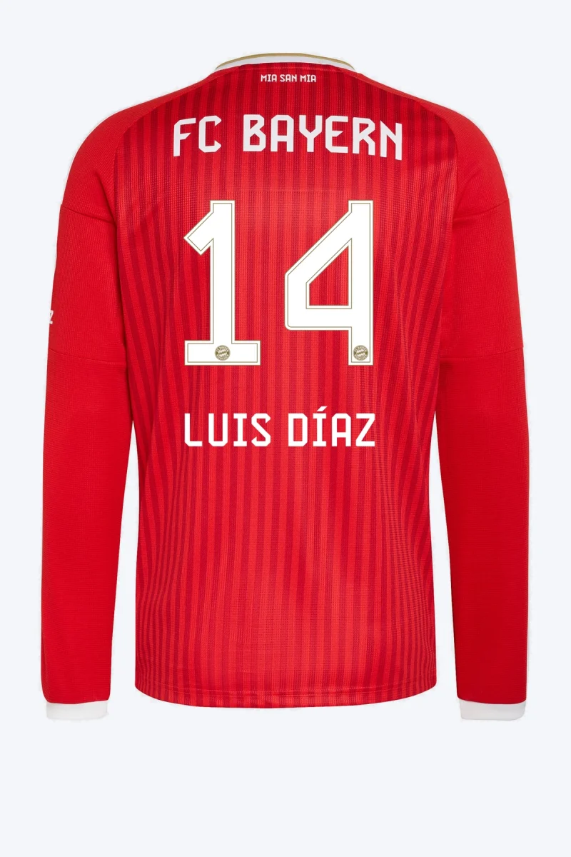 Luis Díaz 14 Voetbalshirt - FC Bayern 26/27 Thuis Lange Mouw