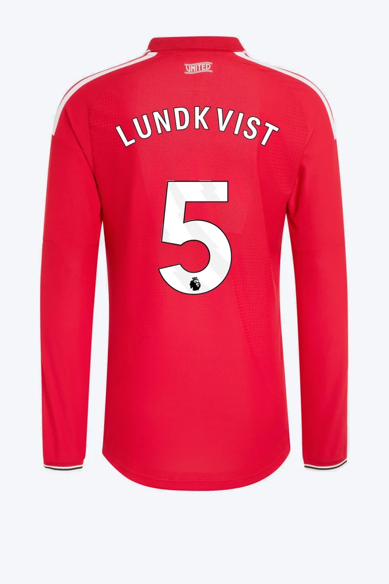 Lundkvist 5 Voetbalshirt - Manchester United 26/27 Thuis Authentic Lange Mouw