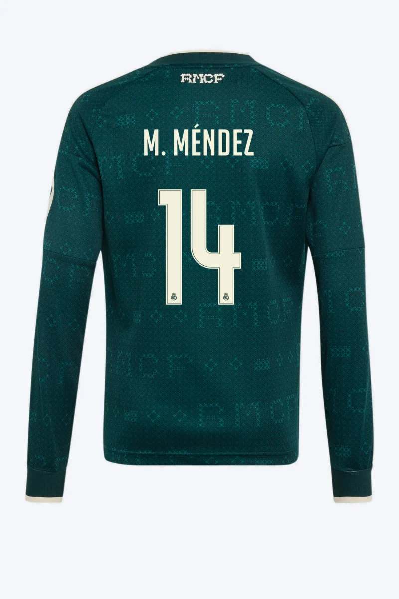 M. Méndez 14 Voetbalshirt - Real Madrid 26/27 Uit Lange Mouw Kids