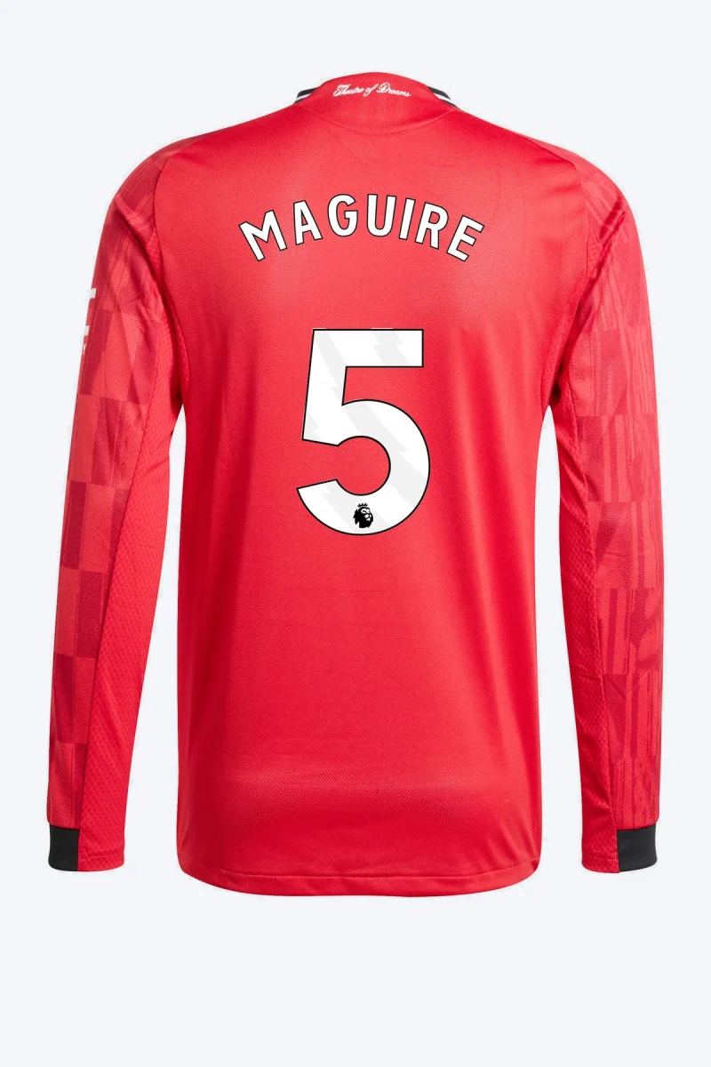 Maguire 5 Voetbalshirt - Manchester United 25/26 Lange Mouw Thuis Authentic