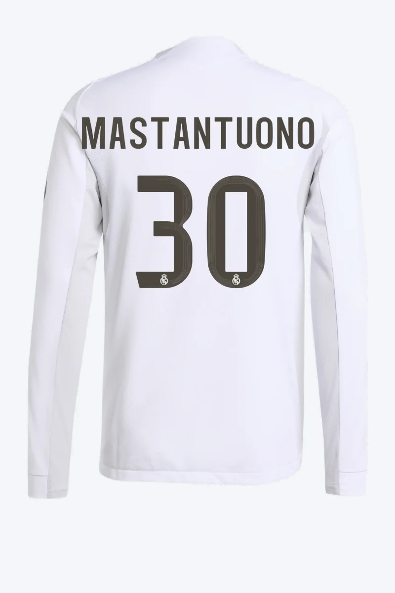 Mastantuono 30 Voetbalshirt - Real Madrid 25/26 Lange Mouw Thuis Authentic