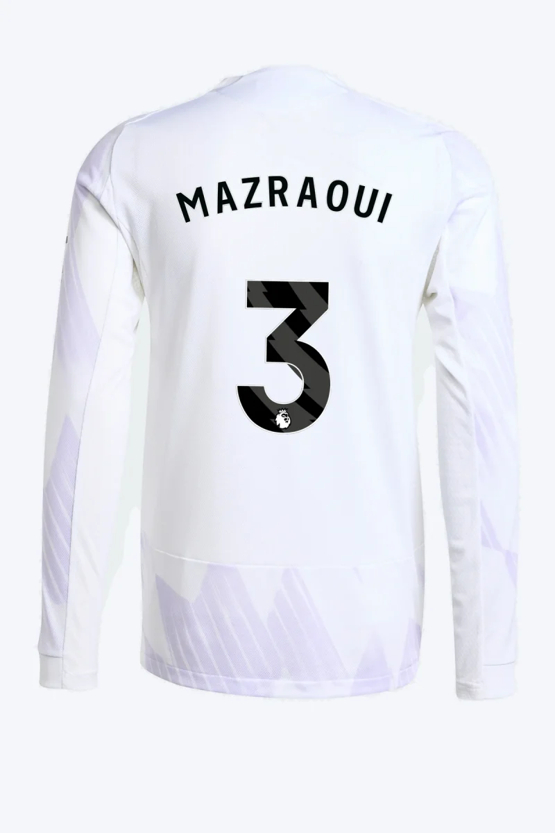 Mazraoui 3 Voetbalshirt - Manchester United 25/26 Lange Mouw Uit Authentic