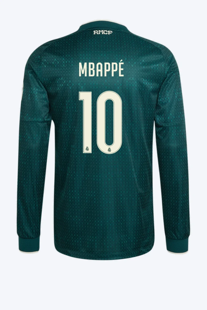 Mbappé 10 Voetbalshirt - Real Madrid 26/27 Uit Authentic Lange Mouw