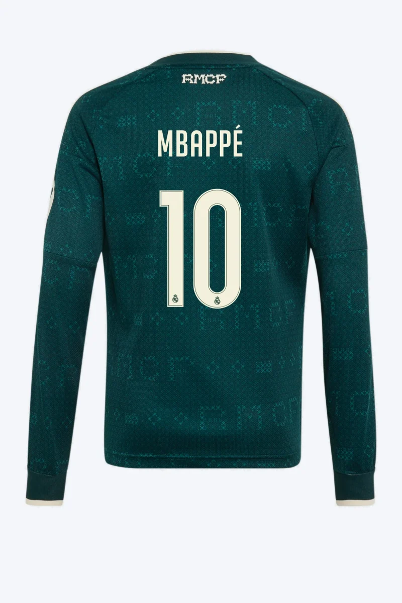 Mbappé 10 Voetbalshirt - Real Madrid 26/27 Uit Lange Mouw Kids