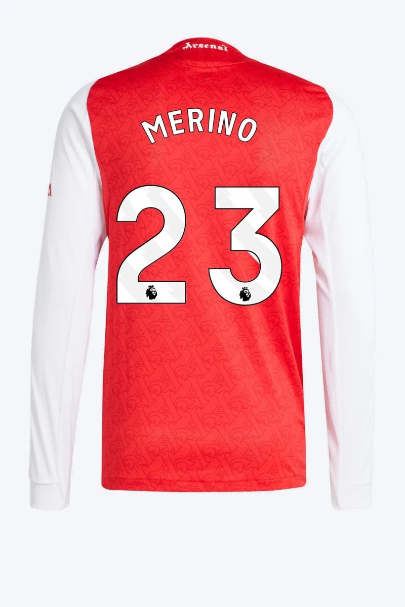 Merino 23 Voetbalshirt - Arsenal 25/26 Lange Mouw Thuis Authentic